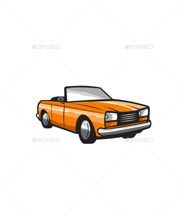Vintage Cabriolet Top-Down Car Isolated Retro - Travel Conceptual