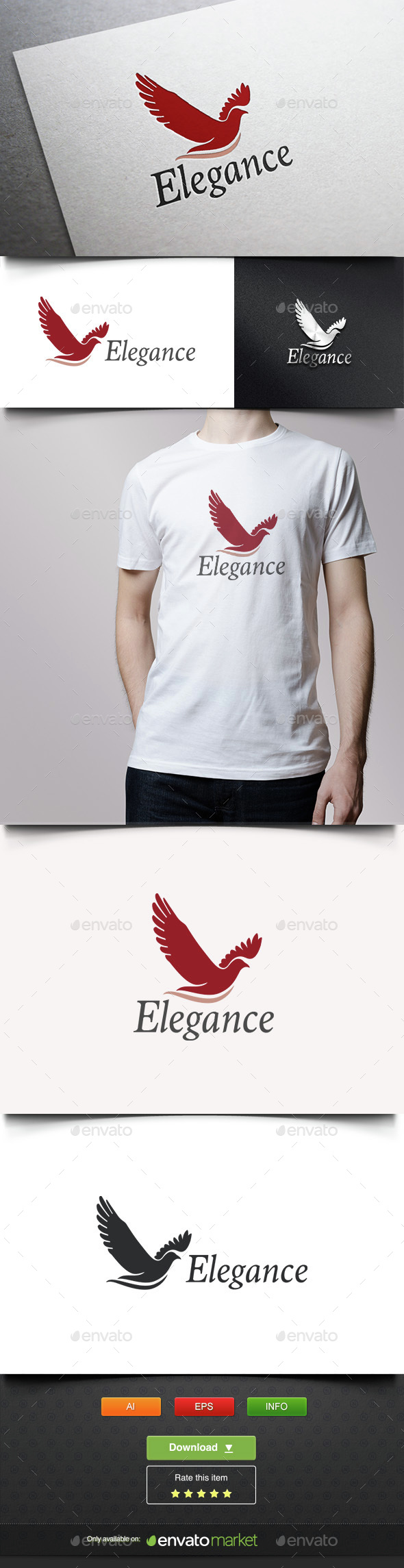 Elegance Dove - Animals Logo Templates
