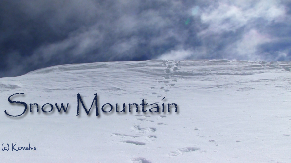 Snowy Mountainside With Footprints