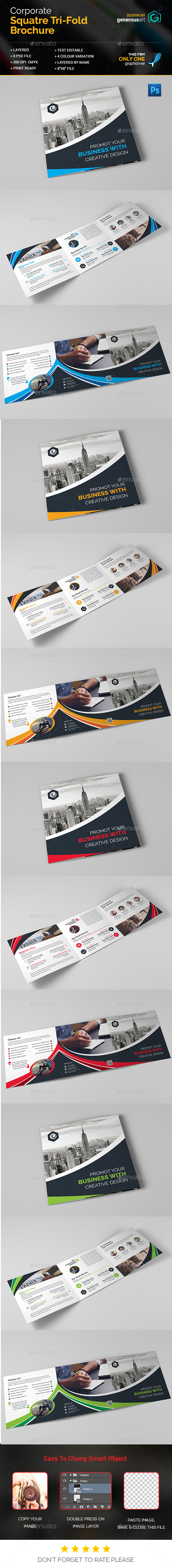 Square Tri-Fold Brochure - Corporate Brochures
