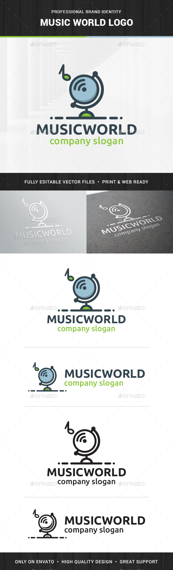 Music World Logo Template - Objects Logo Templates