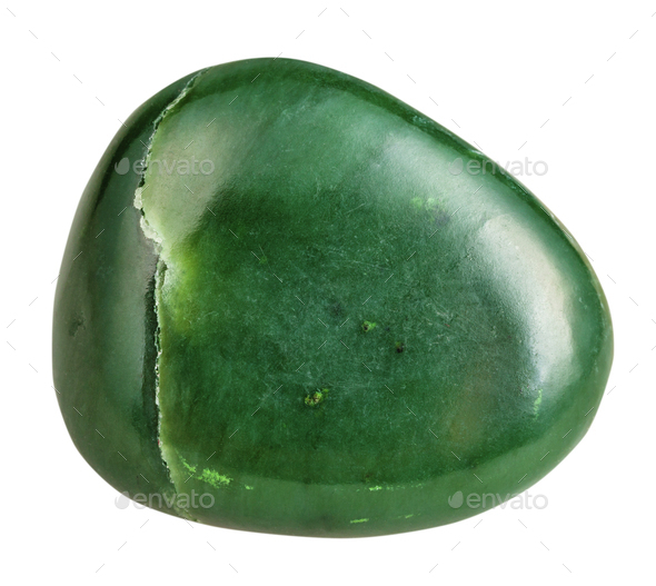 tumbled green Nephrite (jade) mineral gemstone