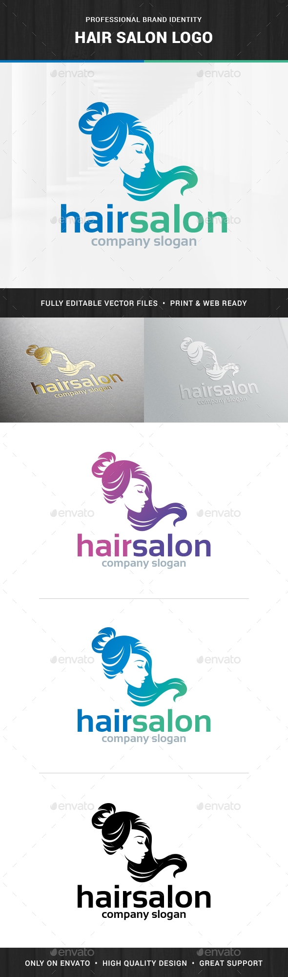 Hair Salon - Female Logo - Logo Templates