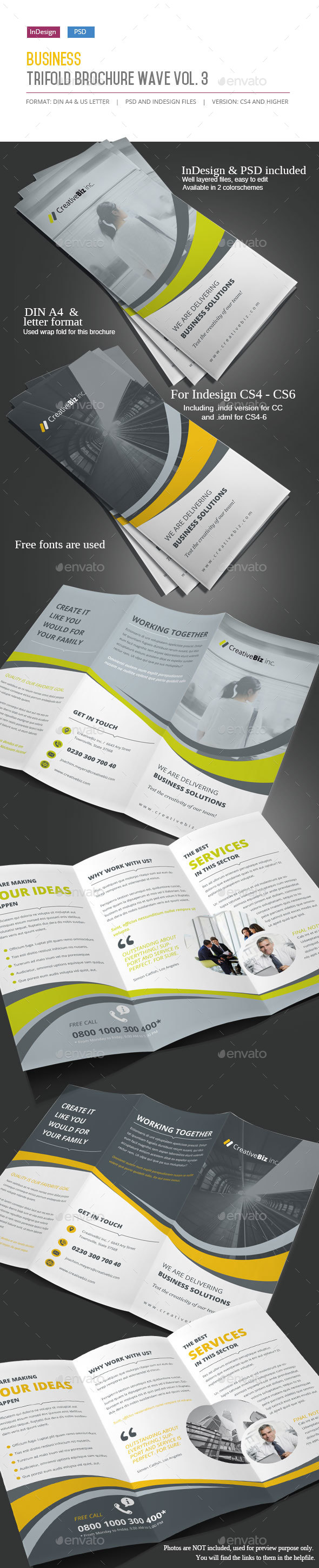 Business Trifold Brochure Wave Vol 3 Business Trifold Brochure Wave Vol 3