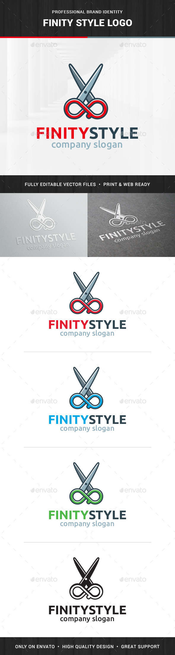 Infinity Style - Scissors Logo - Objects Logo Templates