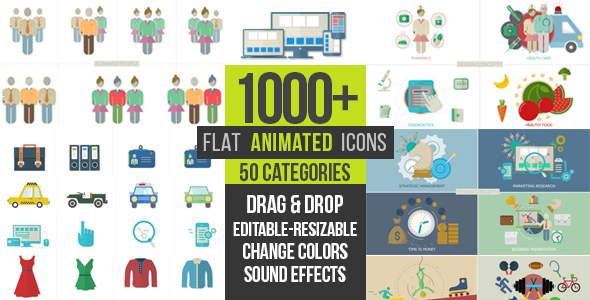 Flat Animated Icons - VideoHive 12873663