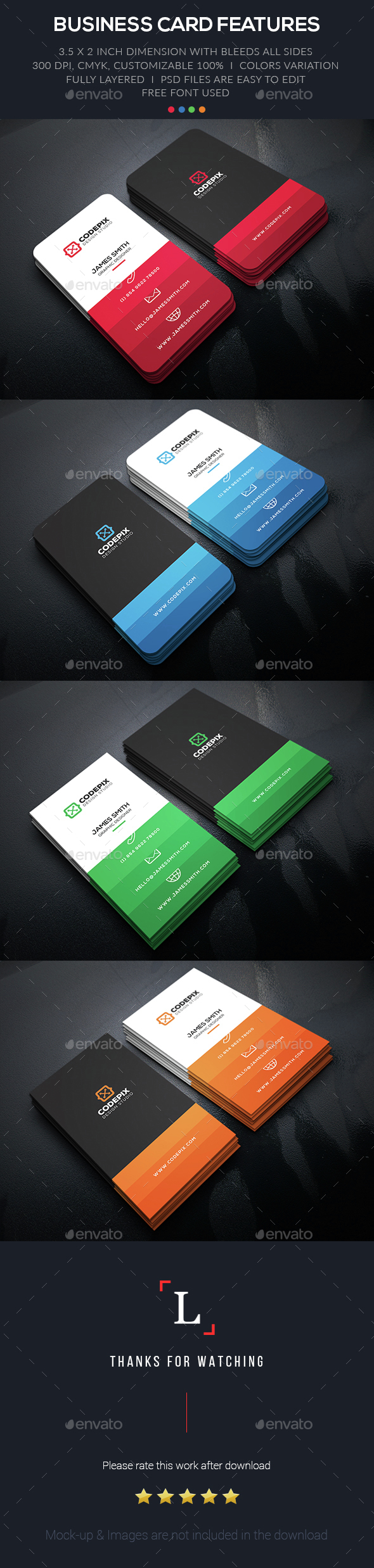 Color Shade Business Card - Business Cards Print Templates
