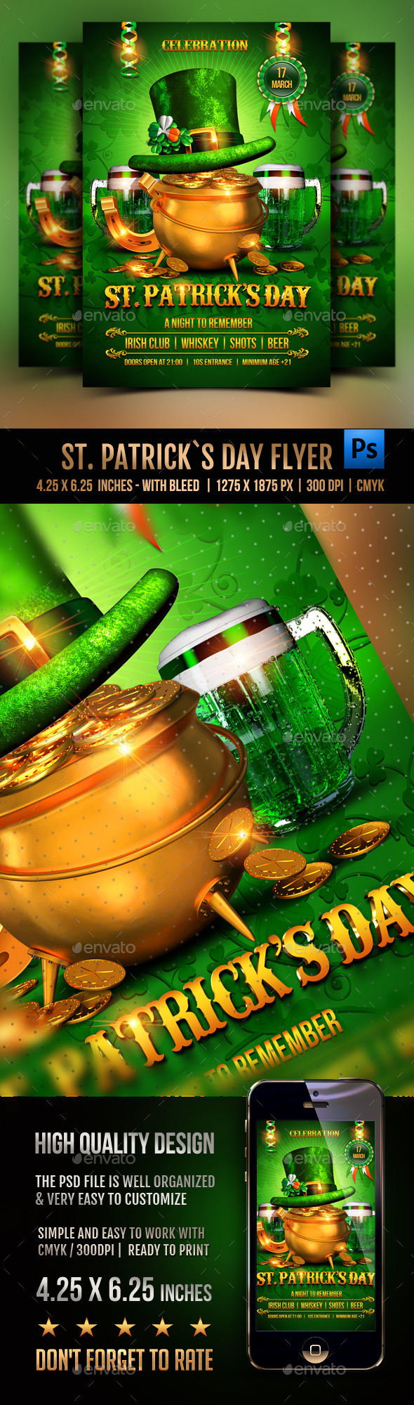 St. Patrick's Day Flyer - Clubs & Parties Events