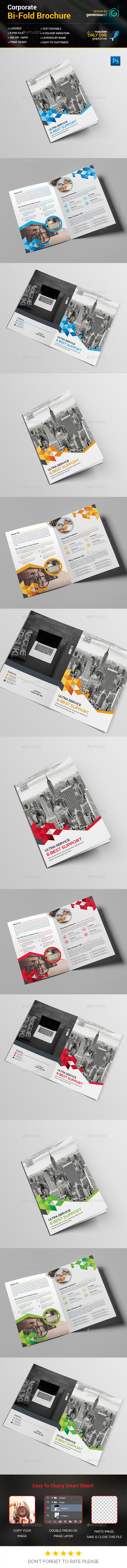 Bi-Fold Business Brochure Template - Corporate Brochures