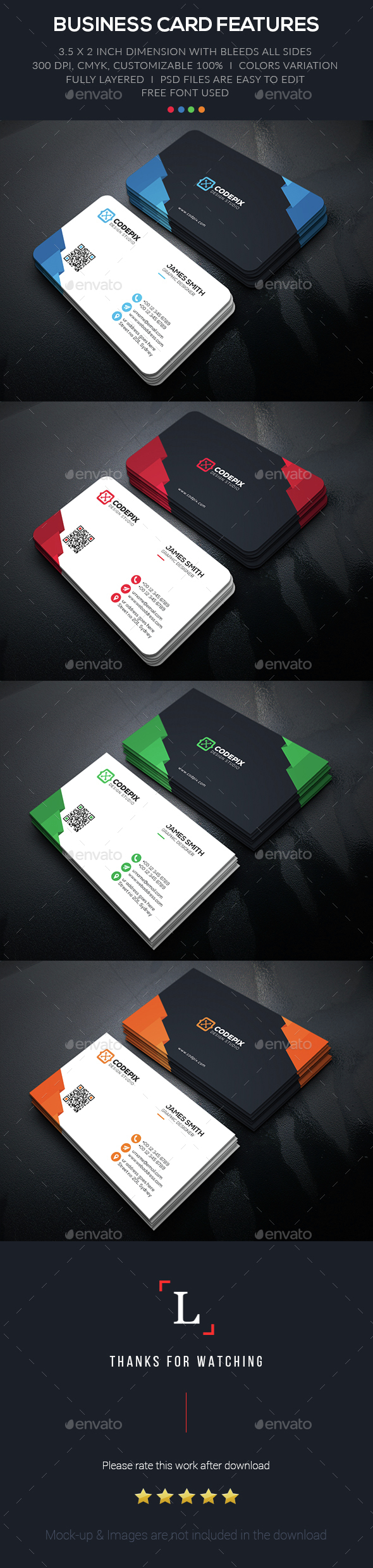 Color Shape Business Card - Business Cards Print Templates