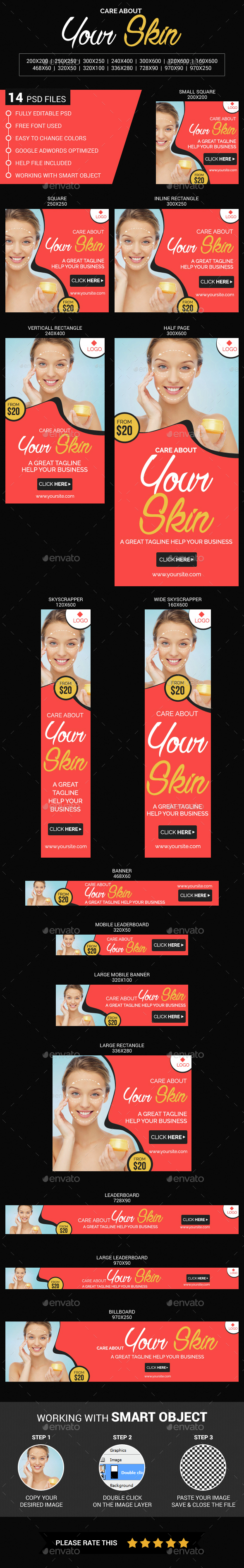 Beauty Skin Care - Banners & Ads Web Elements