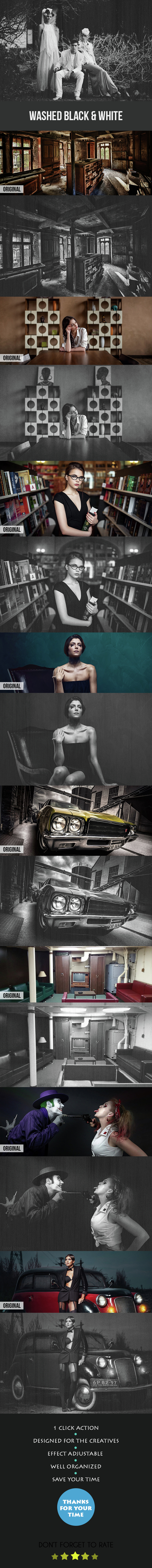 Washed Black & White - Photo Effects Actions