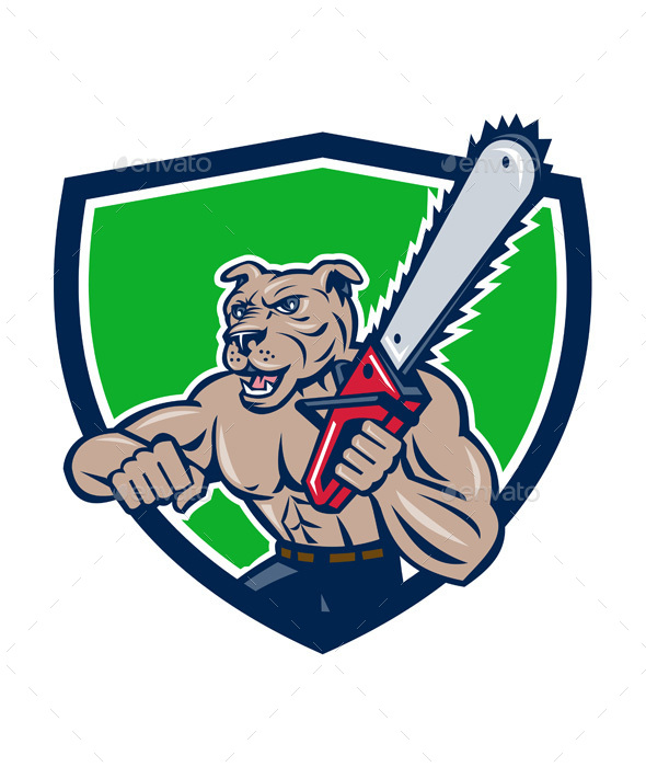 Mongrel Lumberjack Tree Surgeon Arborist Chainsaw Crest - Animals Characters