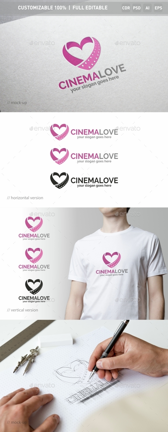 Cinema Love Logo Template - Objects Logo Templates