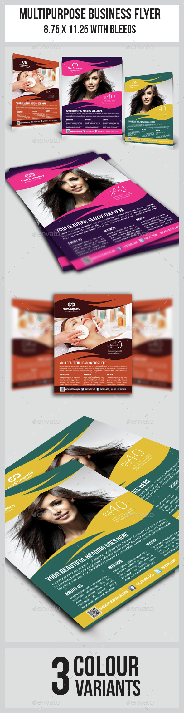 Hair & Beauty Salon Business Flyer - Corporate Flyers
