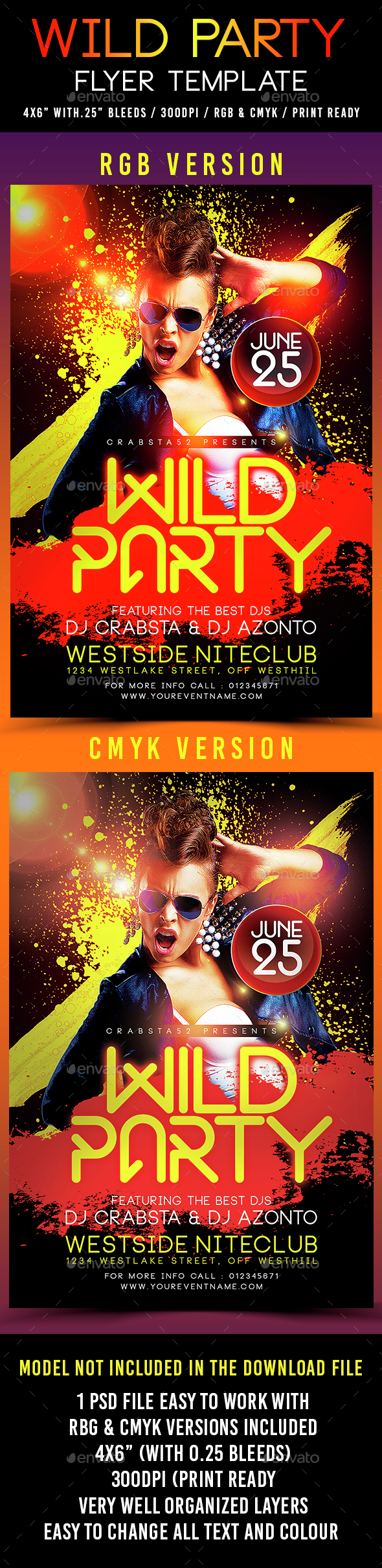 Wild Party Flyer Template - Clubs & Parties Events