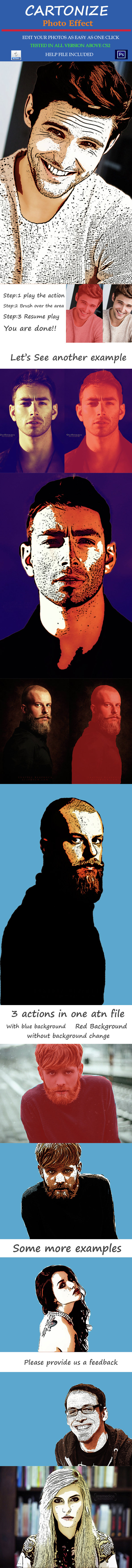 Cartoonize Photo Effect - Photo Effects Actions