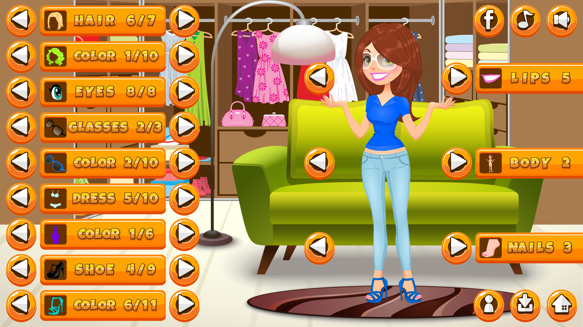 Girl Dress Up - HTML5 Game, Mobile Version+AdMob 