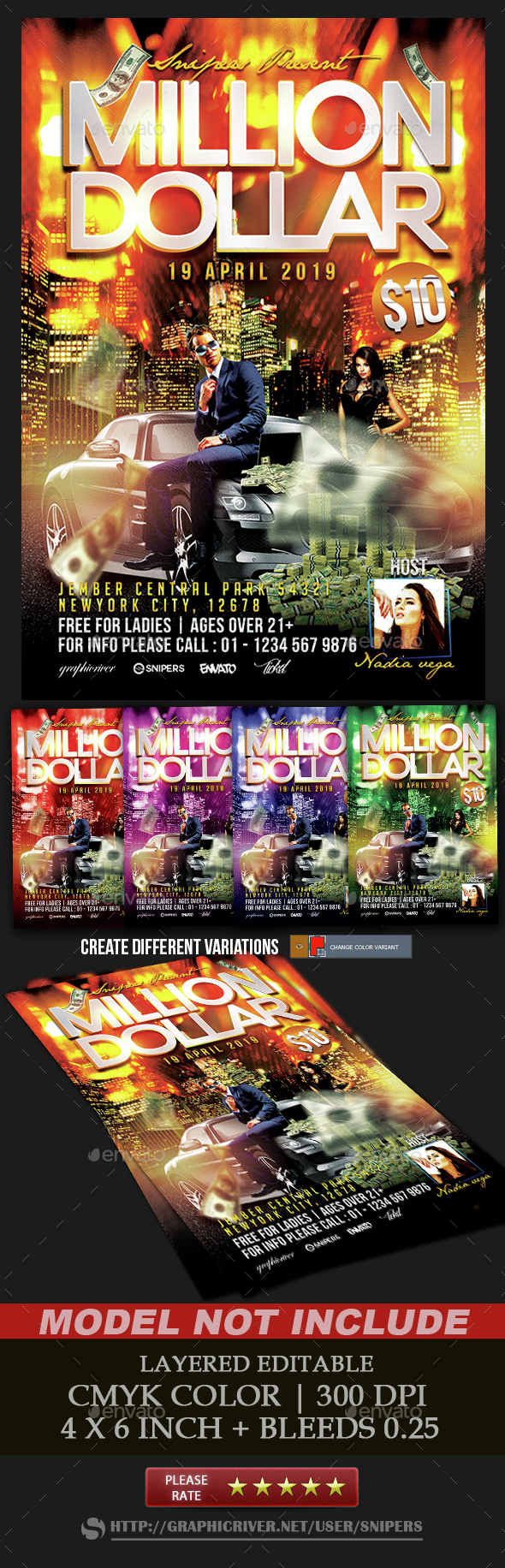 Million Dollar Party - Events Flyers