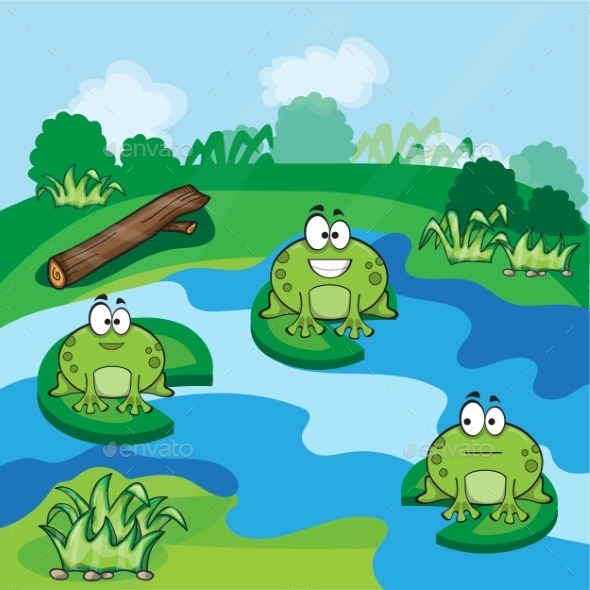 GraphicRiver Little Frogs in the Pond 15413817 GraphicRiver Little Frogs in the Pond 15413817