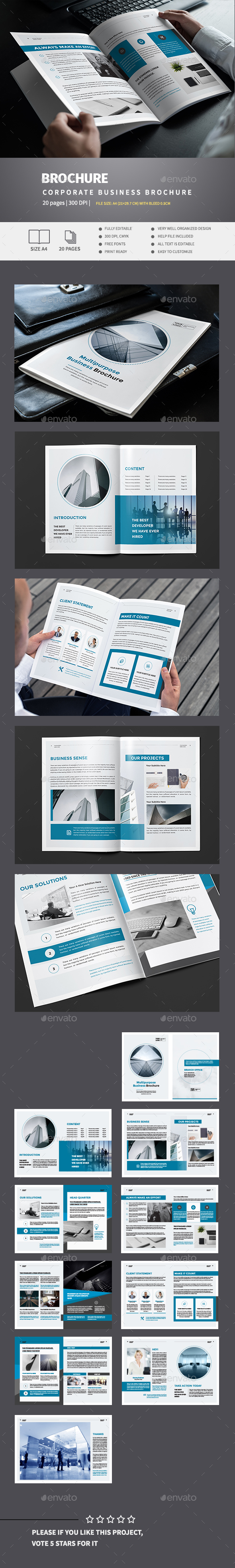 Blue Business Brochure Template - Corporate Brochures