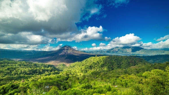 Panoramic Views Of Volcano Gunung Batur in Bali, Indonesia alt