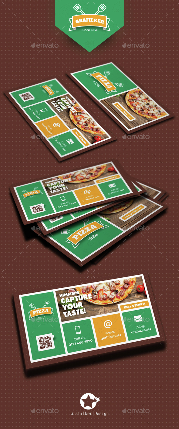 Pizza Shop Business Card Templates - Creative Business Cards