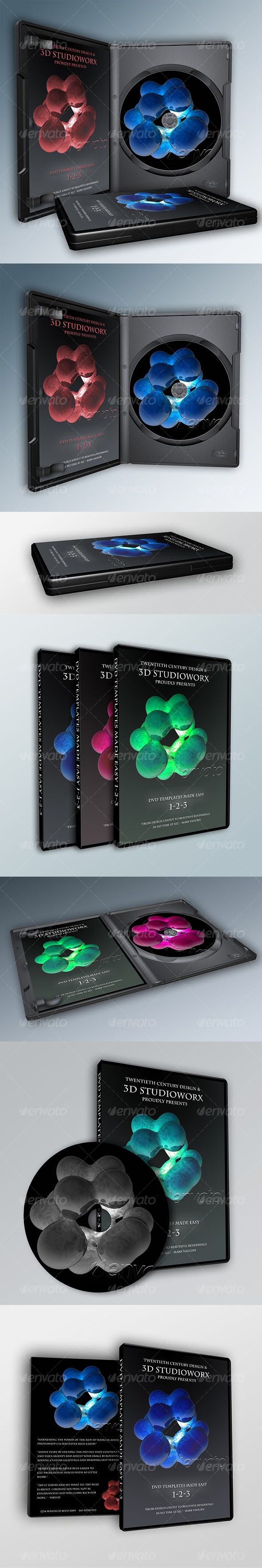 7-in-1 3D DVD Templates the EASY WAY - 3D Renders Graphics