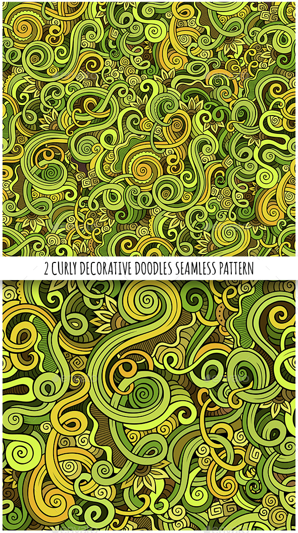 2 Curly Seamless Patterns - Patterns Decorative