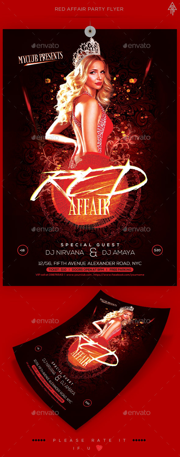 Red Affair Party Flyer - Clubs & Parties Events