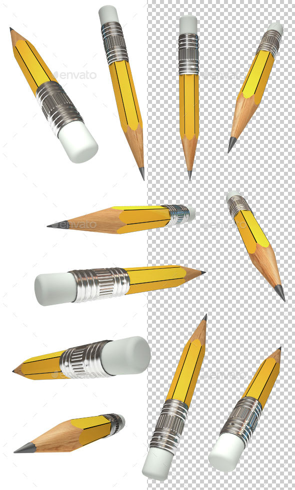 Set Pencil - Objects 3D Renders