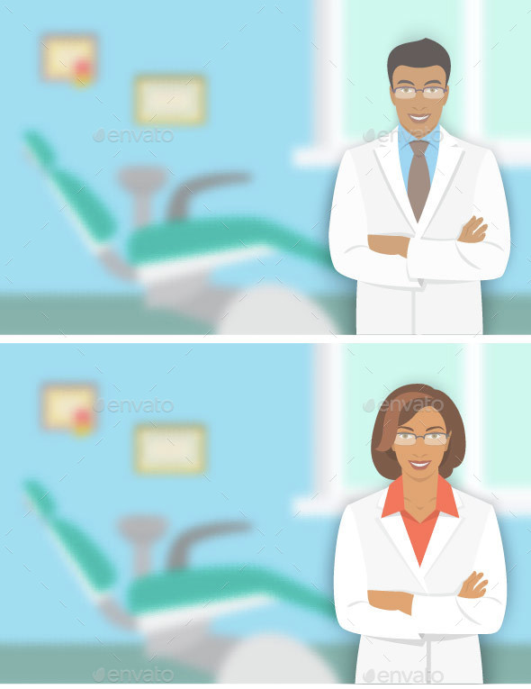 Young Man and Woman Dentists at a Dental Office - People Characters