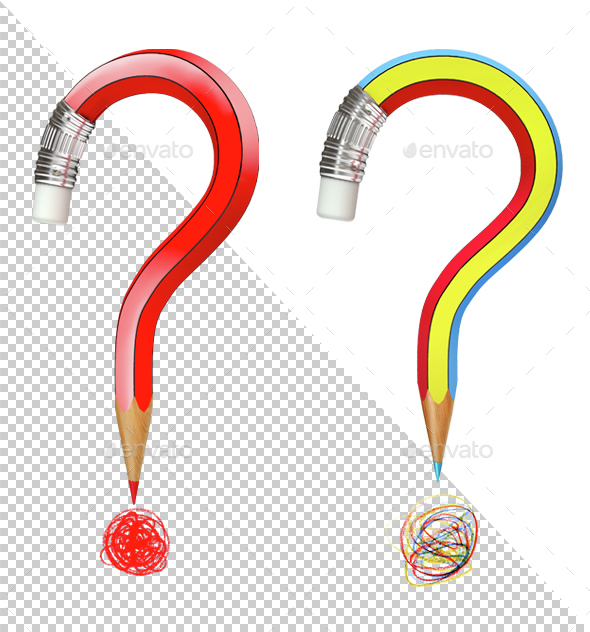 Pencil Bent like a Question Mark - Miscellaneous 3D Renders