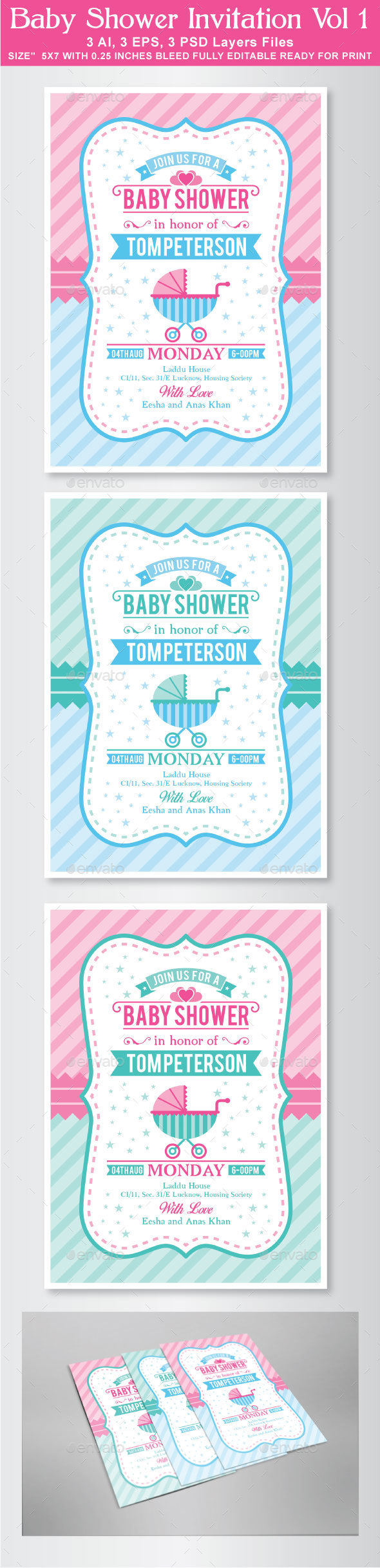 Baby Shower Invitation Vol 1 - Invitations Cards & Invites