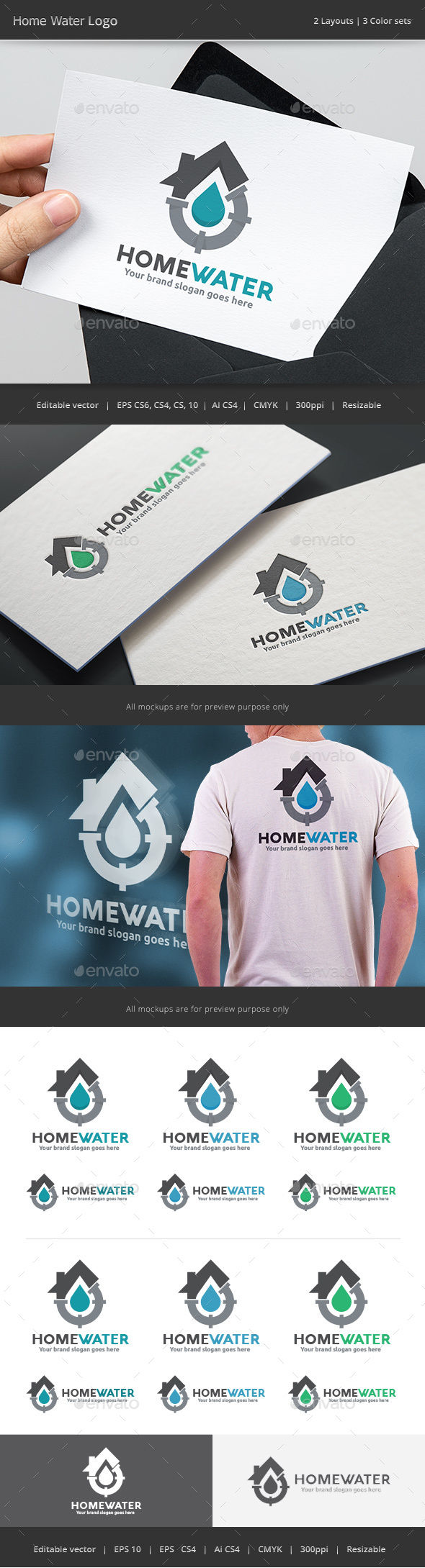 Home Water Plumber Logo - Vector Abstract