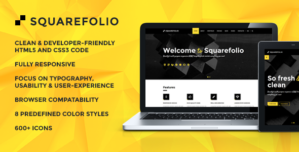 Squarefolio Multipurpose HTML - ThemeForest 15261663