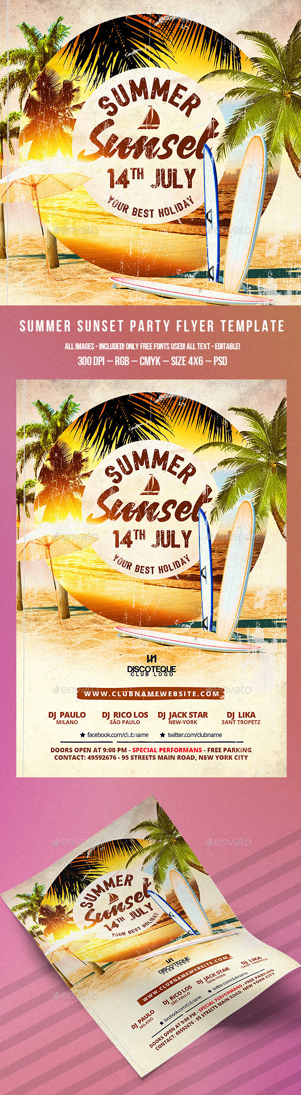 Summer Flyer - Clubs & Parties Events