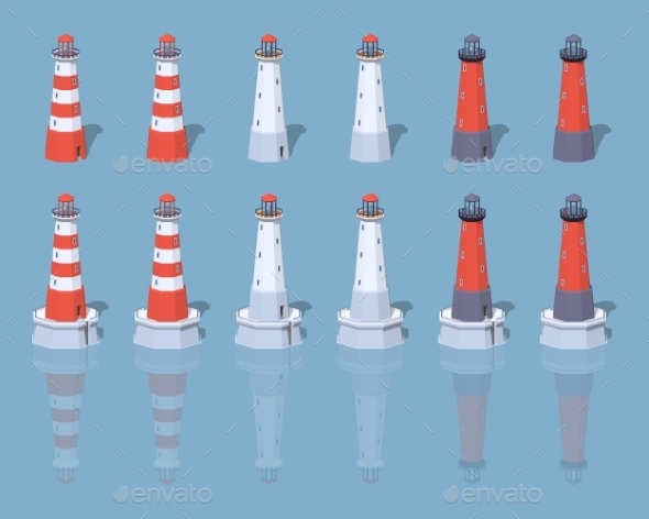 Low Poly Lighthouses - Buildings Objects