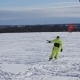 Winter Snowkiting On The Field.