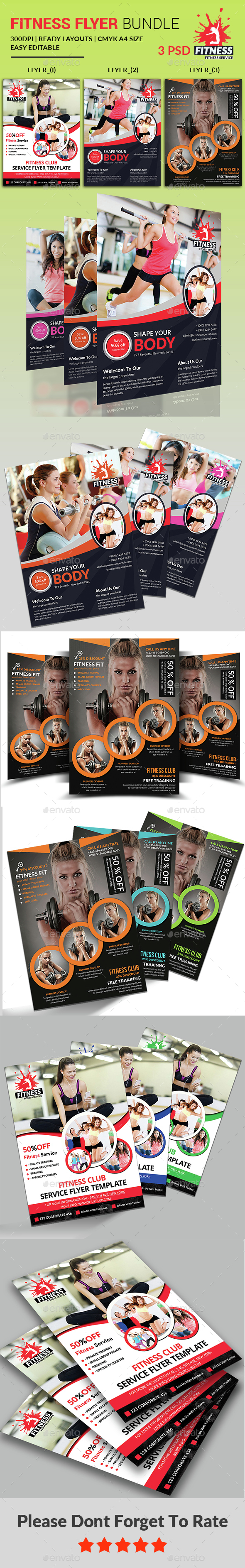 Fitness Flyer - Gym Flyer Bundle - Corporate Flyers