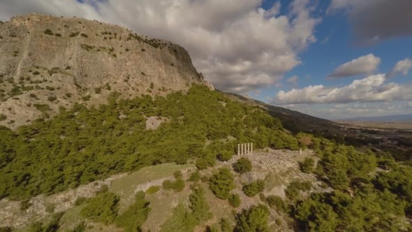 Aerial View of Corinthian Columns in the Ancient