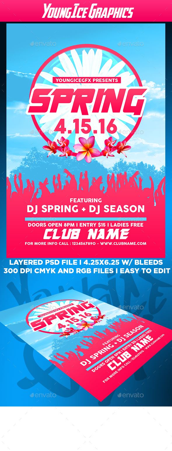 Spring Flyer Template - Clubs & Parties Events