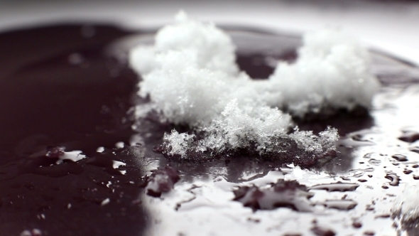 Melting Snow On a Plate 