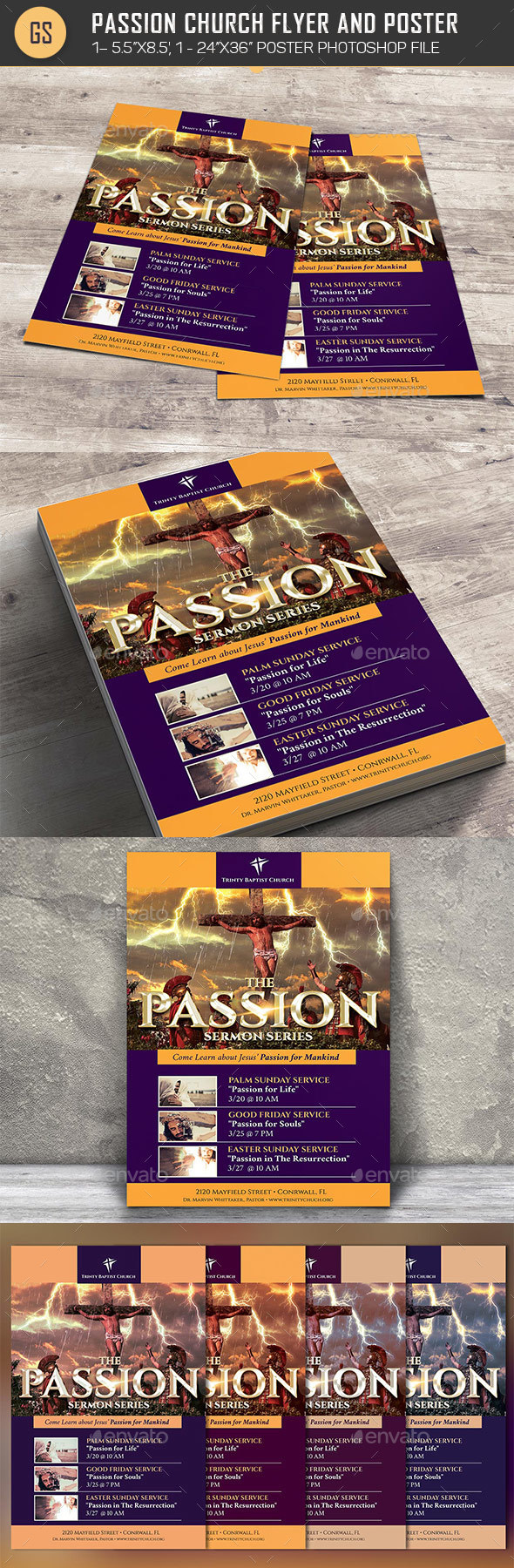 Passion Flyer Poster Template - Church Flyers