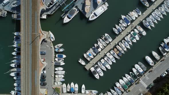 Bird's Eye View of a Yacht and Boat Marina alt
