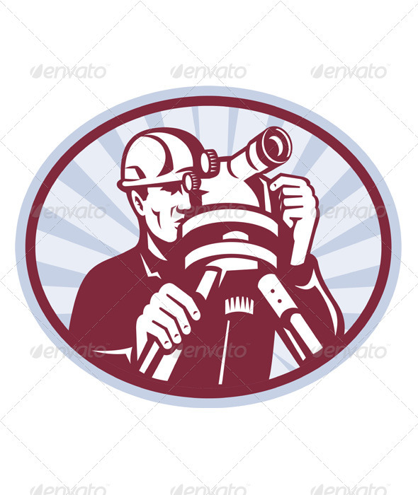 Surveyor Engineer Theodolite Total Station - People Characters