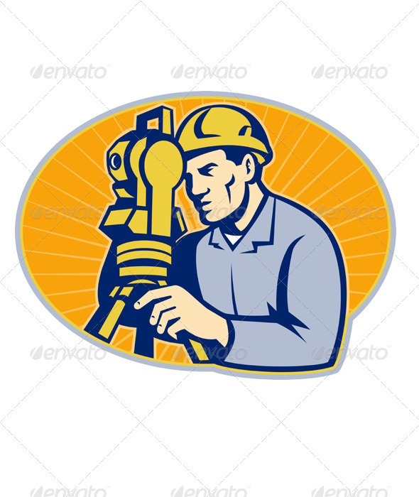 Surveyor Engineer Theodolite Total Station - People Characters