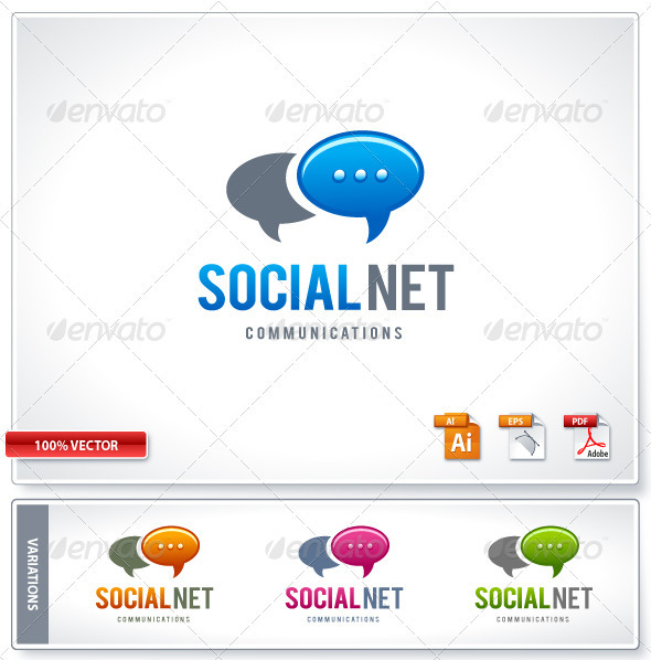 Social ?ommunication logo template - Objects Logo Templates
