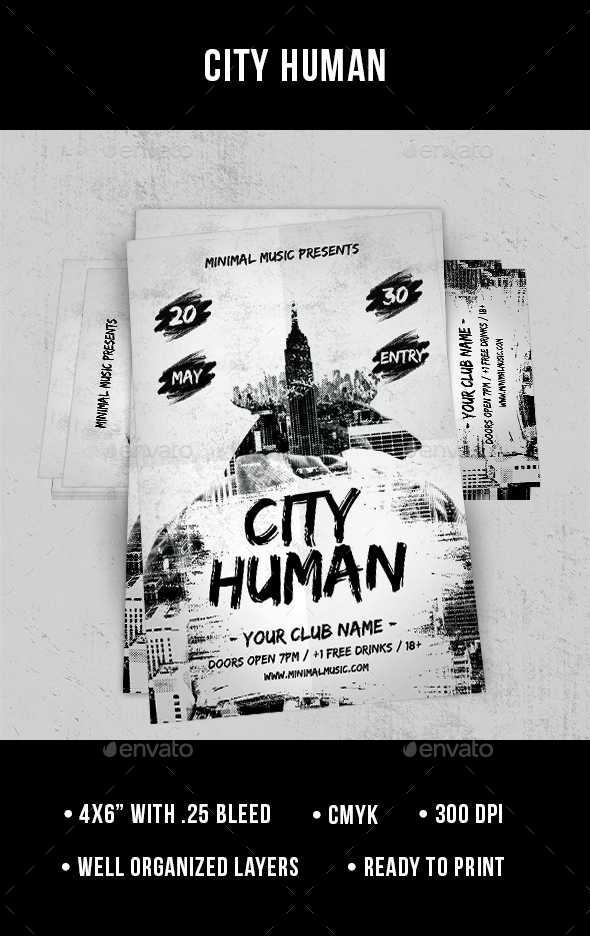 City Human - Flyer - Clubs & Parties Events