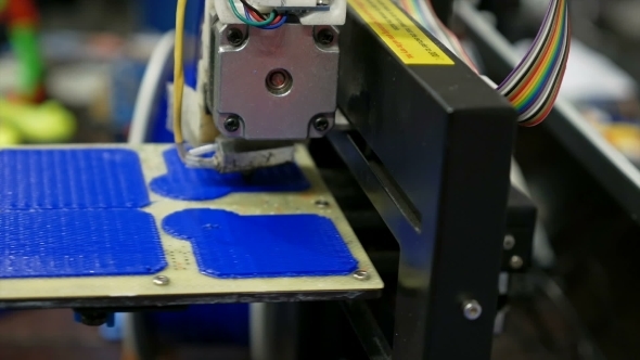 Three Dimensional Plastic 3d Printer In Laboratory
